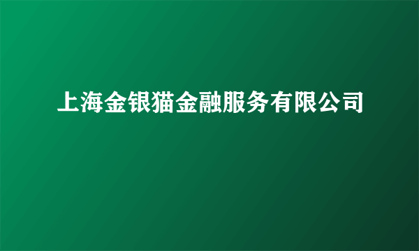 上海金银猫金融服务有限公司