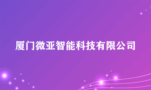 厦门微亚智能科技有限公司