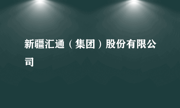 新疆汇通（集团）股份有限公司