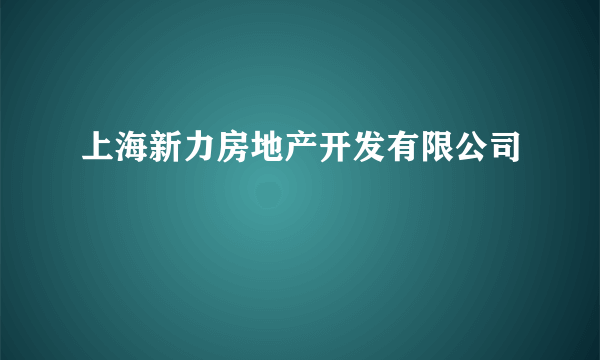 上海新力房地产开发有限公司