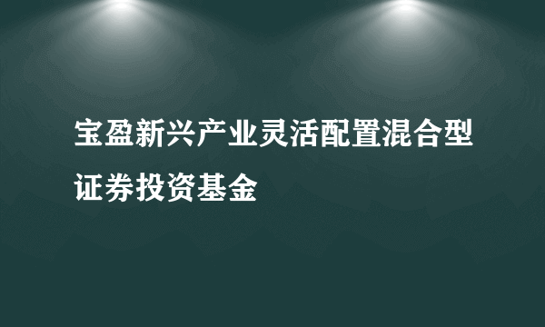 宝盈新兴产业灵活配置混合型证券投资基金