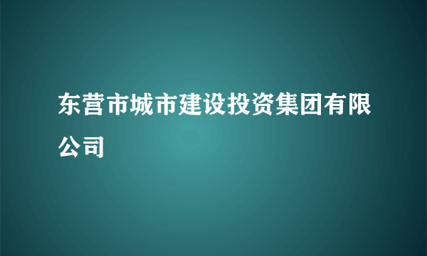 东营市城市建设投资集团有限公司