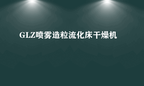 GLZ喷雾造粒流化床干燥机