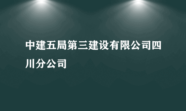 中建五局第三建设有限公司四川分公司