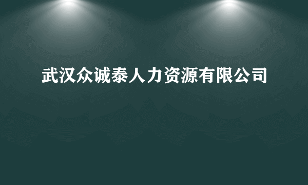 武汉众诚泰人力资源有限公司