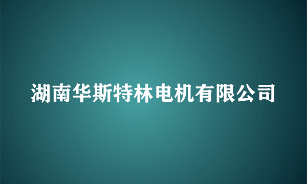 湖南华斯特林电机有限公司