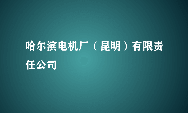 哈尔滨电机厂（昆明）有限责任公司