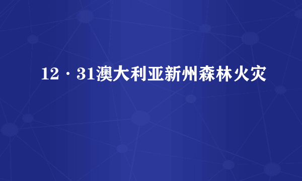 12·31澳大利亚新州森林火灾