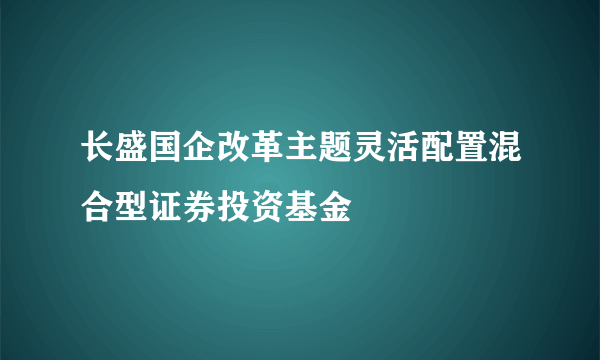 长盛国企改革主题灵活配置混合型证券投资基金