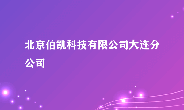 北京伯凯科技有限公司大连分公司