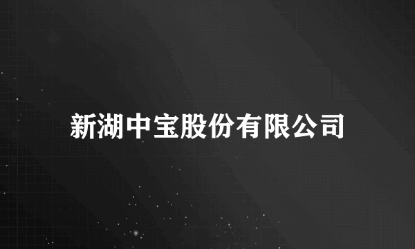 新湖中宝股份有限公司