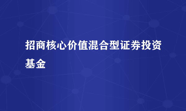 招商核心价值混合型证券投资基金