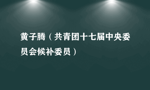 黄子腾（共青团十七届中央委员会候补委员）