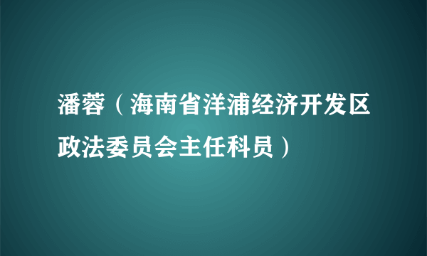 潘蓉（海南省洋浦经济开发区政法委员会主任科员）