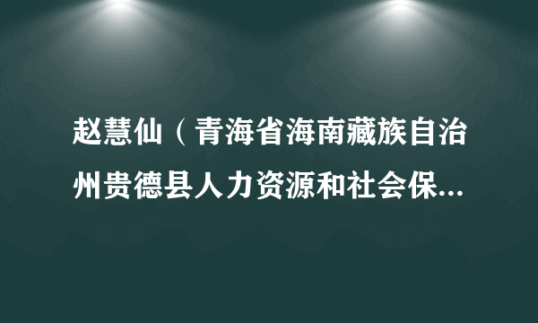 赵慧仙（青海省海南藏族自治州贵德县人力资源和社会保障局副局长）