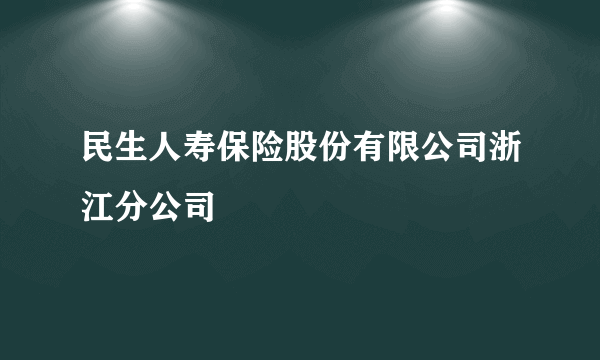 民生人寿保险股份有限公司浙江分公司