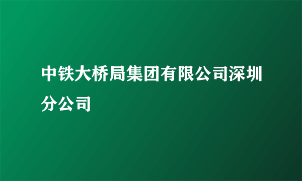 中铁大桥局集团有限公司深圳分公司