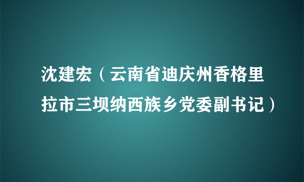 沈建宏（云南省迪庆州香格里拉市三坝纳西族乡党委副书记）