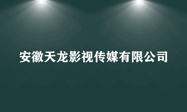 安徽天龙影视传媒有限公司