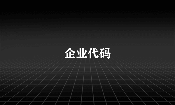 企业代码