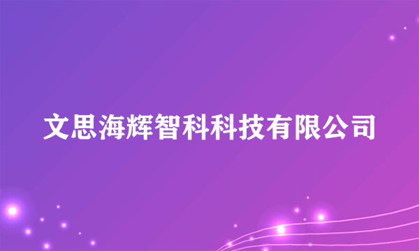 文思海辉智科科技有限公司