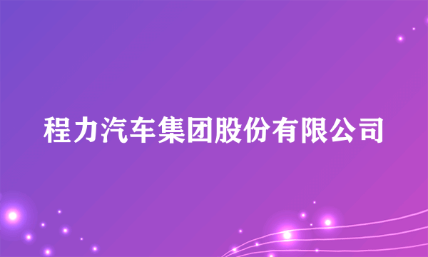 程力汽车集团股份有限公司