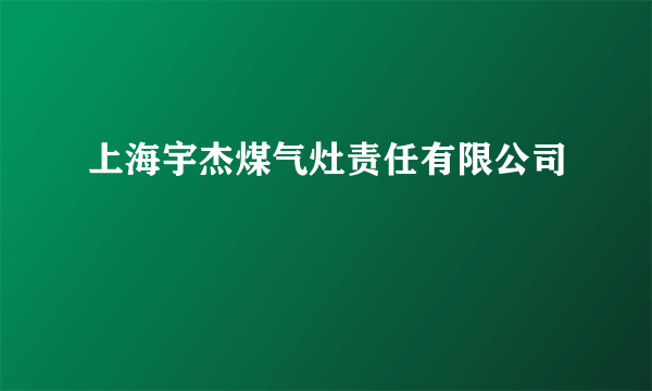 上海宇杰煤气灶责任有限公司