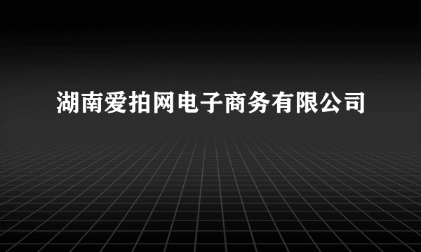 湖南爱拍网电子商务有限公司