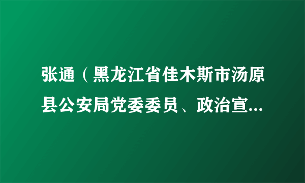 张通（黑龙江省佳木斯市汤原县公安局党委委员、政治宣教部主任）