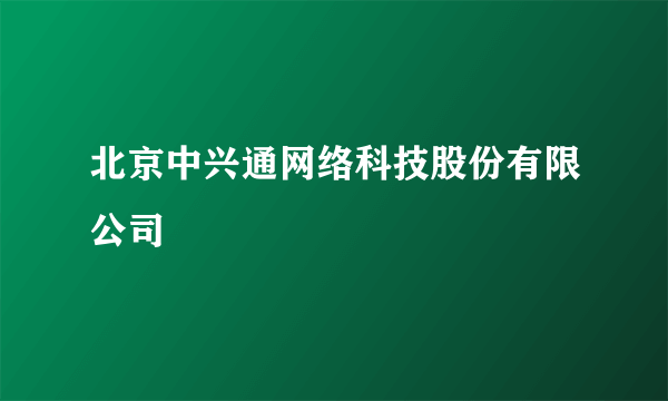 北京中兴通网络科技股份有限公司