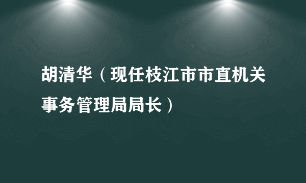 胡清华（现任枝江市市直机关事务管理局局长）