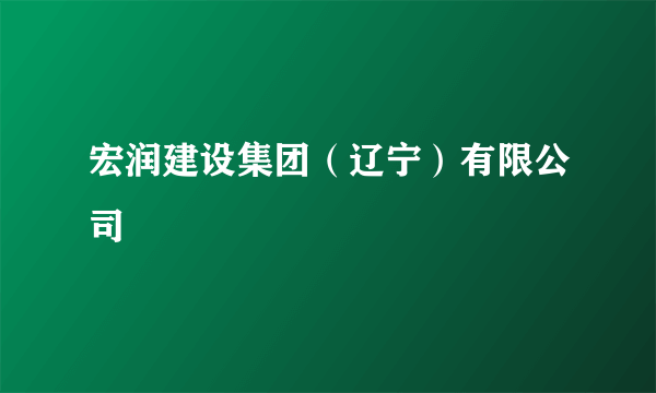 宏润建设集团（辽宁）有限公司