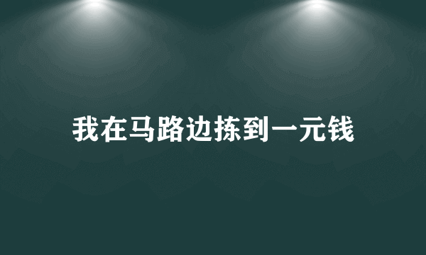 我在马路边拣到一元钱