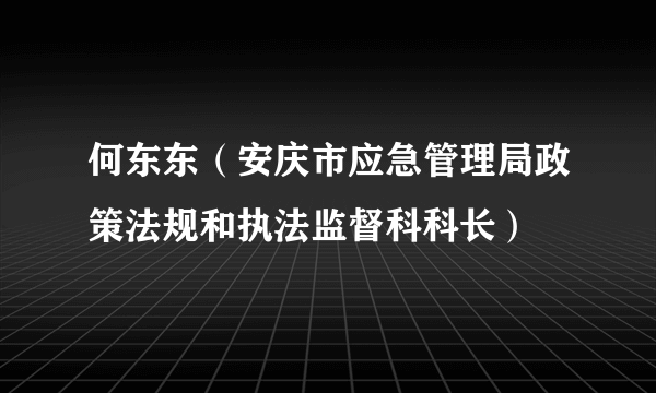 何东东（安庆市应急管理局政策法规和执法监督科科长）