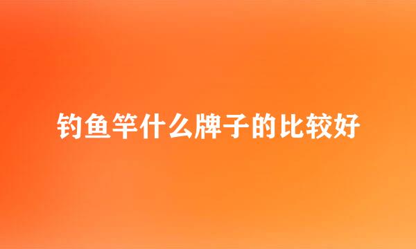 钓鱼竿什么牌子的比较好