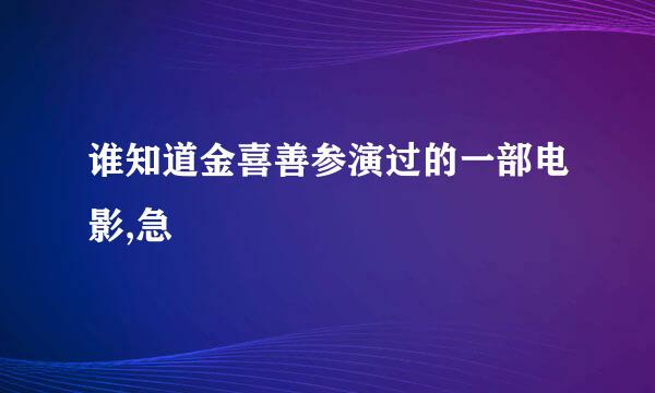 谁知道金喜善参演过的一部电影,急