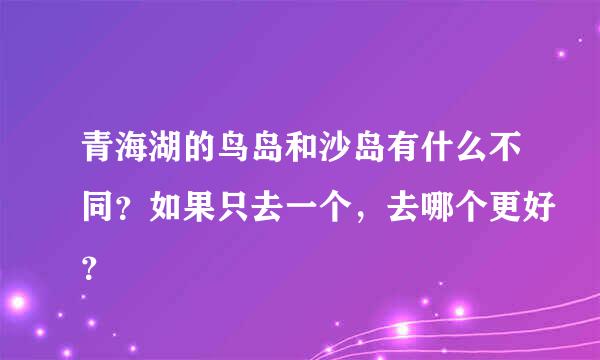 青海湖的鸟岛和沙岛有什么不同？如果只去一个，去哪个更好？