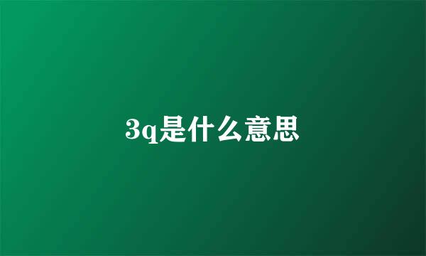 3q是什么意思