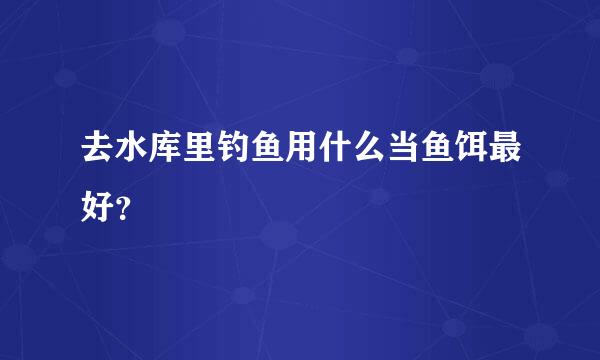 去水库里钓鱼用什么当鱼饵最好？