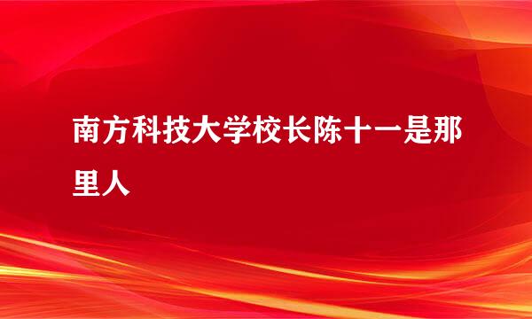 南方科技大学校长陈十一是那里人