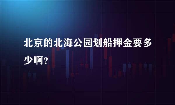 北京的北海公园划船押金要多少啊？