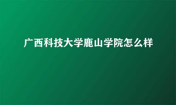 广西科技大学鹿山学院怎么样