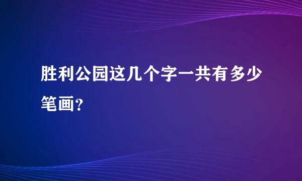 胜利公园这几个字一共有多少笔画？