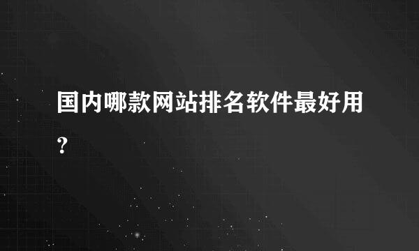 国内哪款网站排名软件最好用？