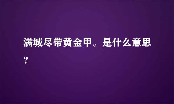 满城尽带黄金甲。是什么意思？