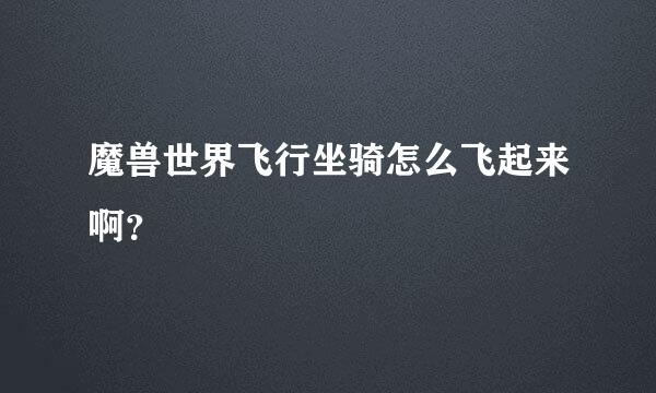 魔兽世界飞行坐骑怎么飞起来啊？