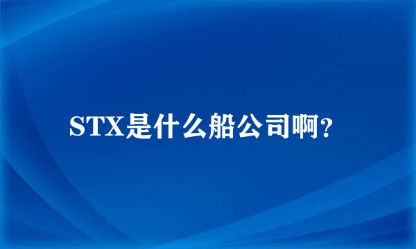 STX是什么船公司啊？