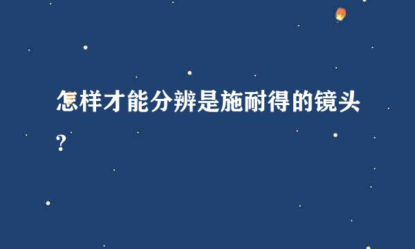 怎样才能分辨是施耐得的镜头?