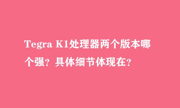 Tegra K1处理器两个版本哪个强？具体细节体现在？