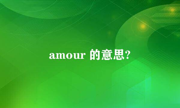 amour 的意思?